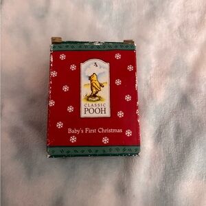 Walt Disney Winnie the Pooh Hinged Tinket Box Christmas Rocking Horse Ceramic